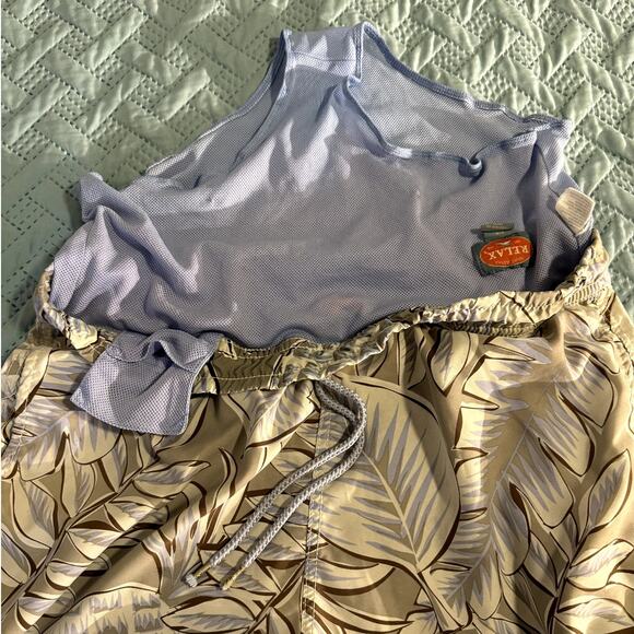 Relax By Tommy Bahama men's Tropical  Gray Draw String Swim Trunks size Small - Picture 5 of 8